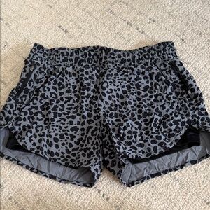 Avia Grey and Black Leopard Print Athletic Shorts